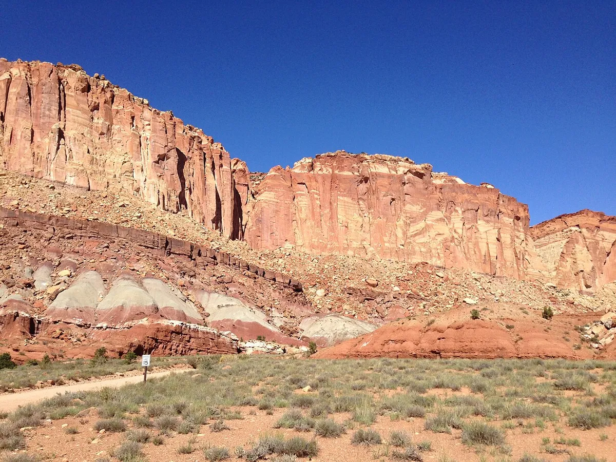 Cliffs at the entrance to Grand Wash in Capitol Reef National Park