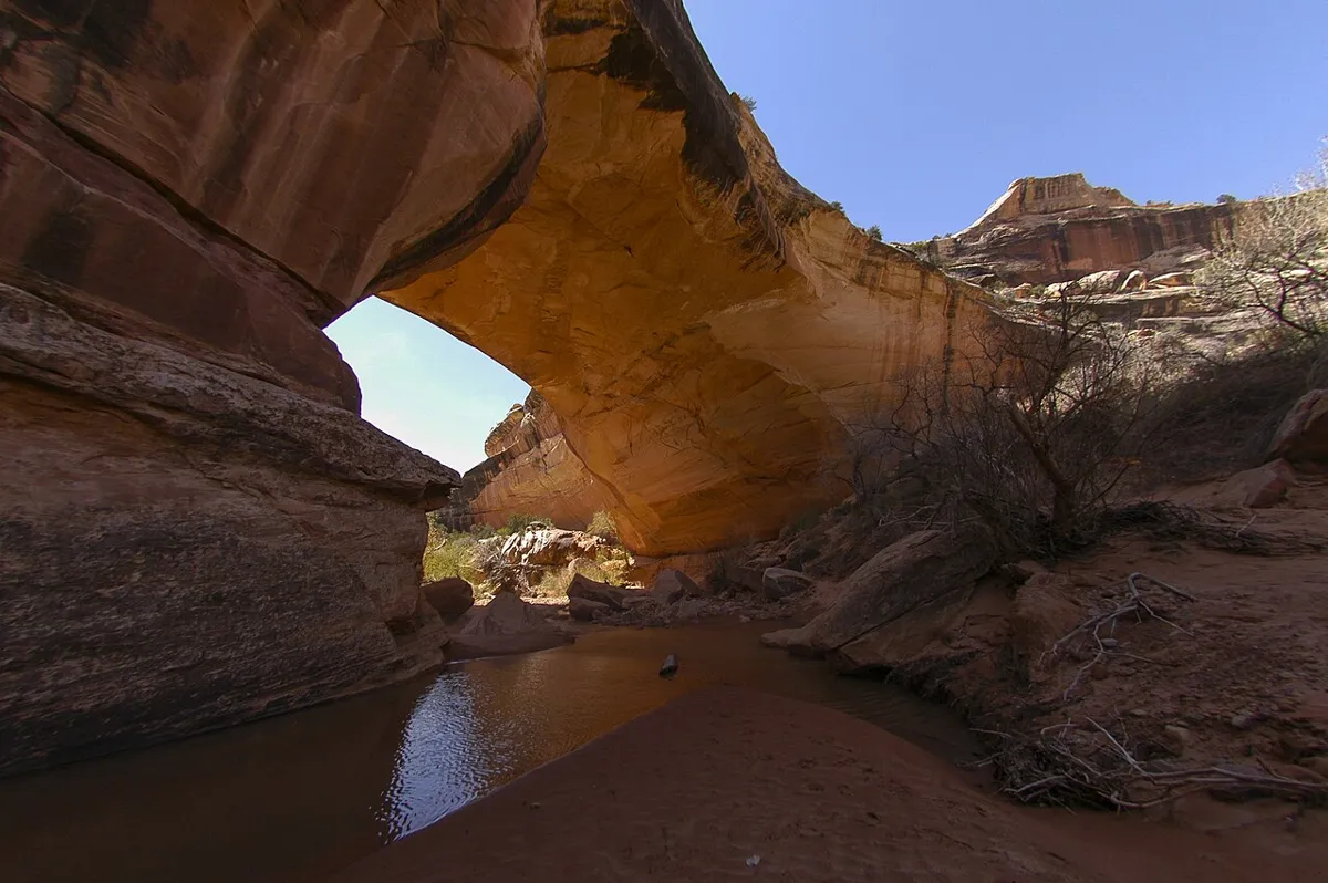 Kachina Bridge arching over a canyon floor in Natural Bridges National Monument