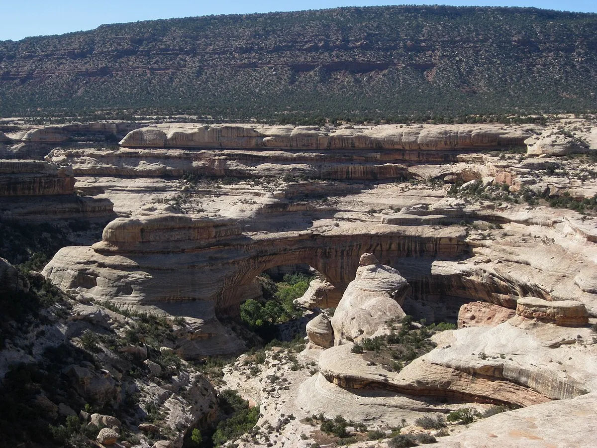Sipapu Bridge in its canyon at Natural Bridges National Monument