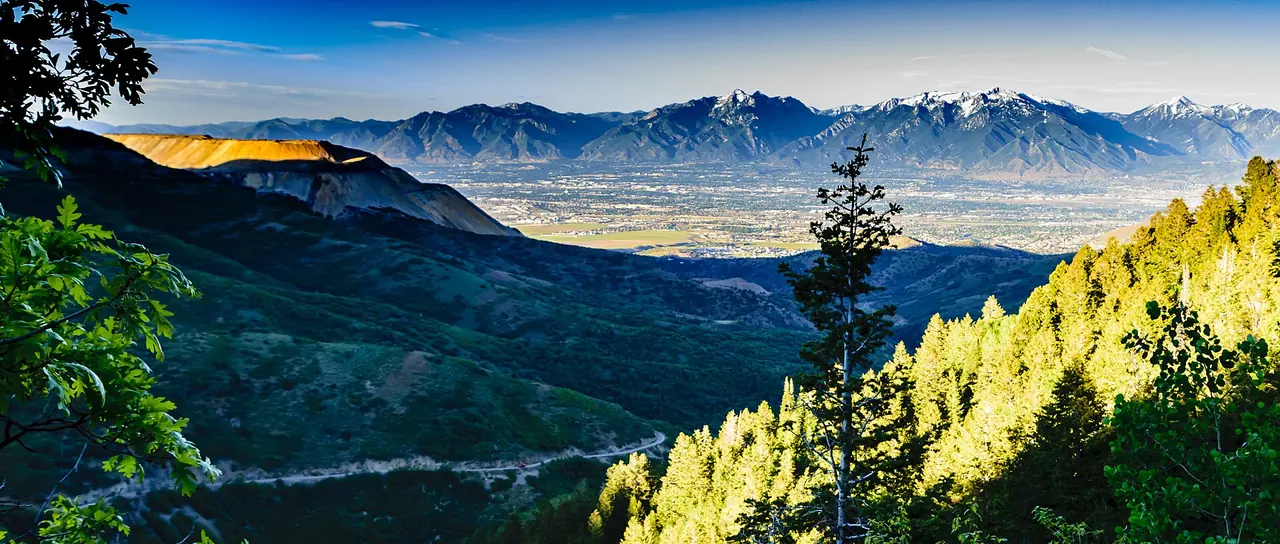 View from Butterfield Canyon above Herriman across the Salt Lake Valley to the Wasatch Range