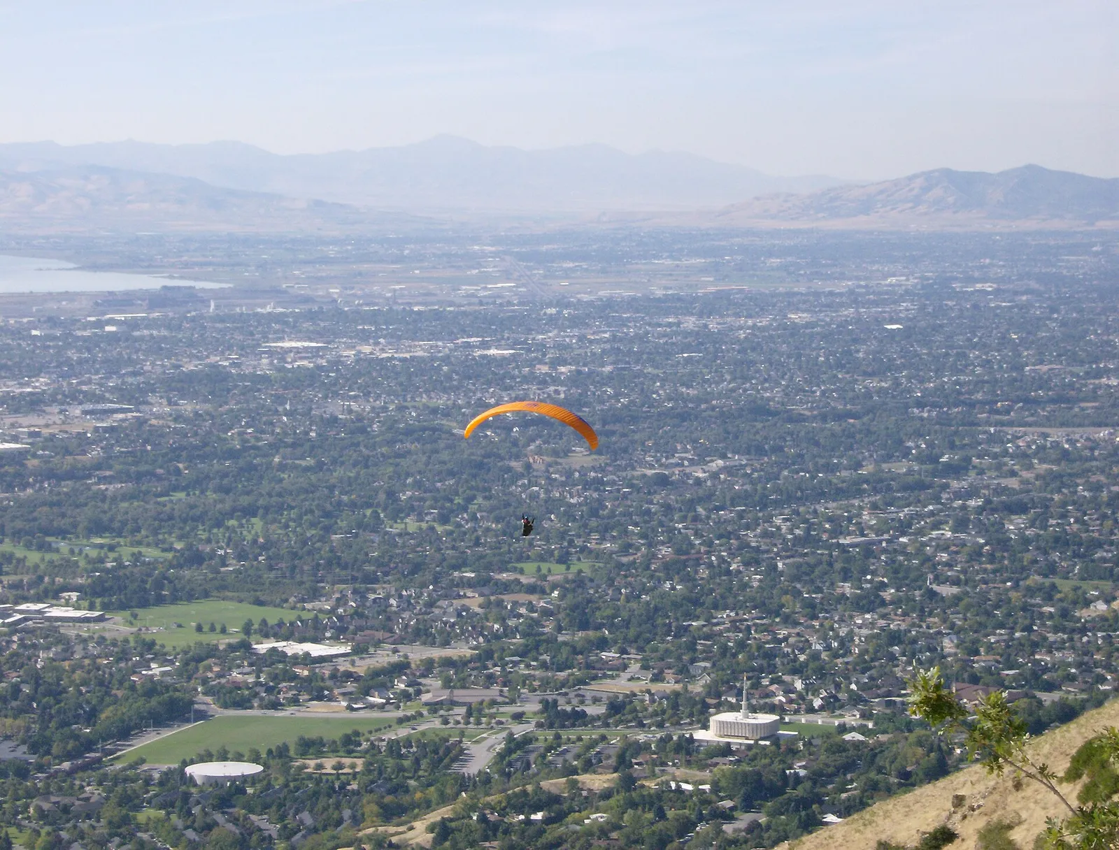 A broad view across Provo and Utah Valley