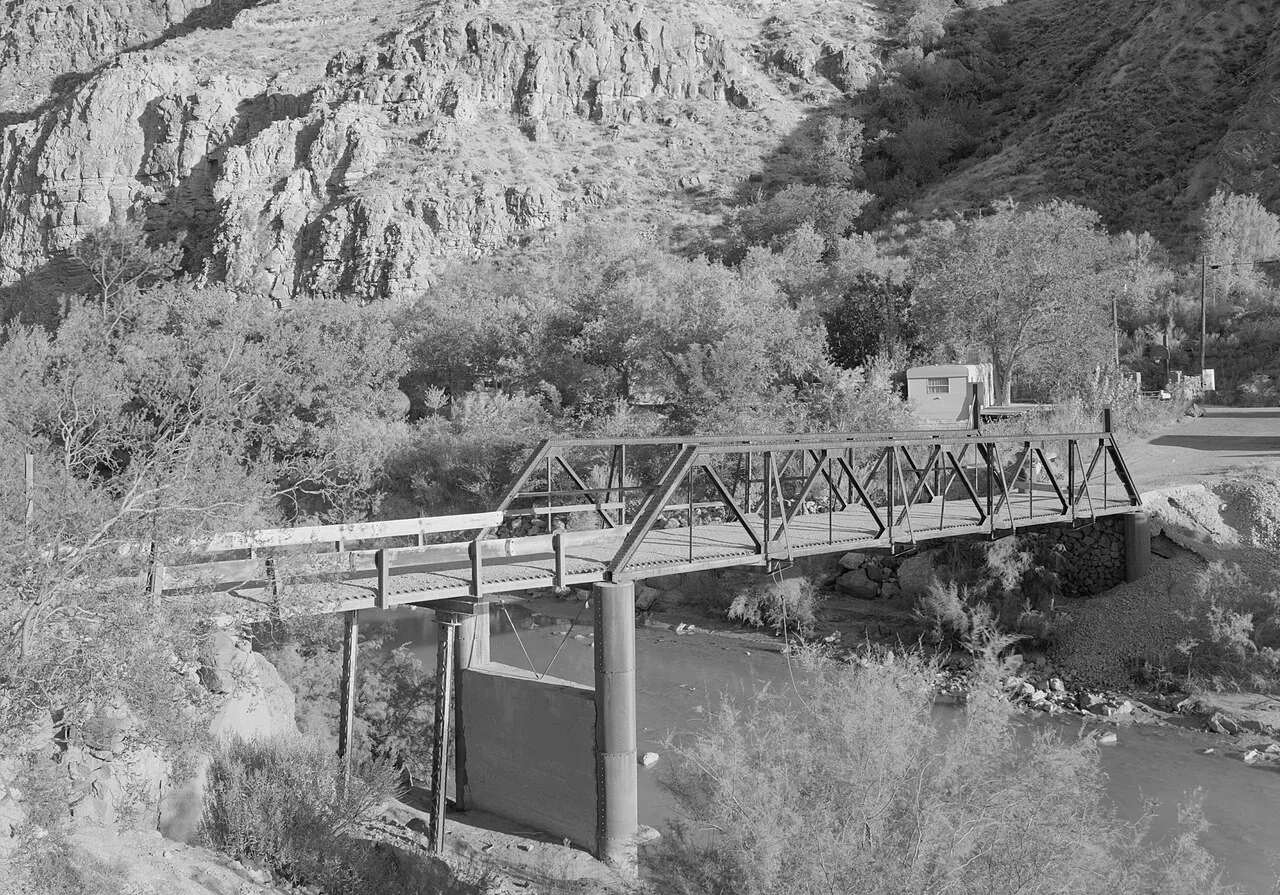 The 1908 Hurricane-LaVerkin pony truss bridge over the Virgin River near Hurricane