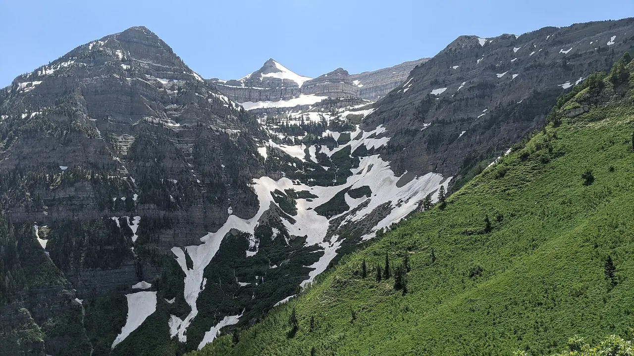Mount Timpanogos seen from Primrose Cirque on its east side