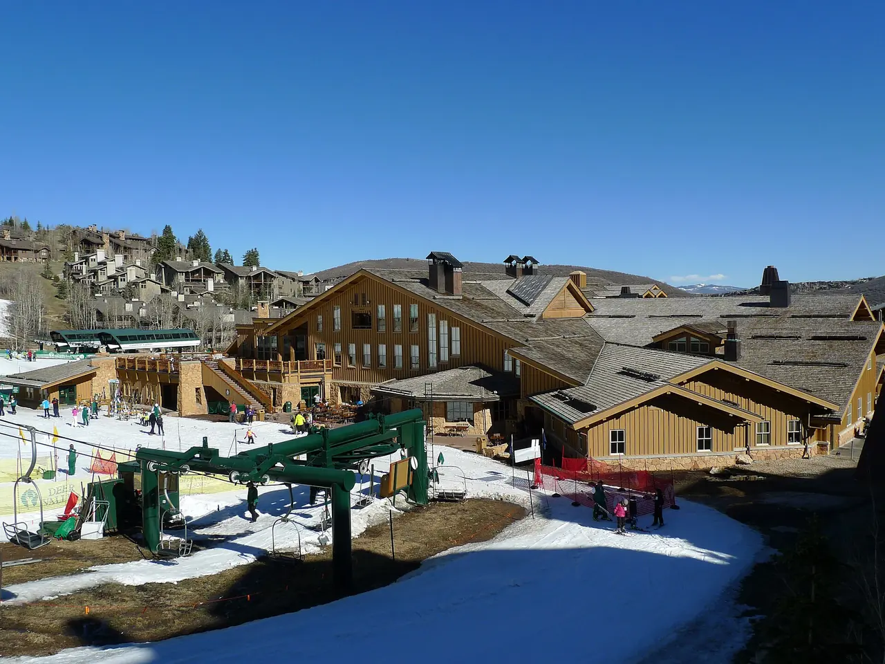 Lodges and groomed ski runs at Deer Valley Resort above Park City
