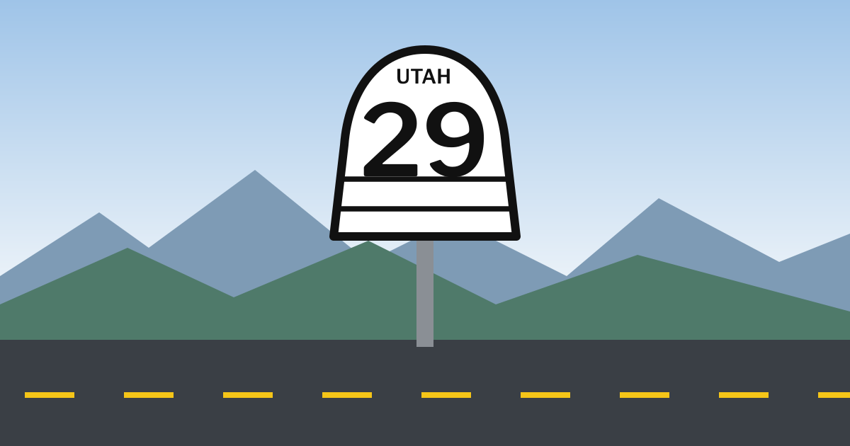 Utah state route sign: SR-29