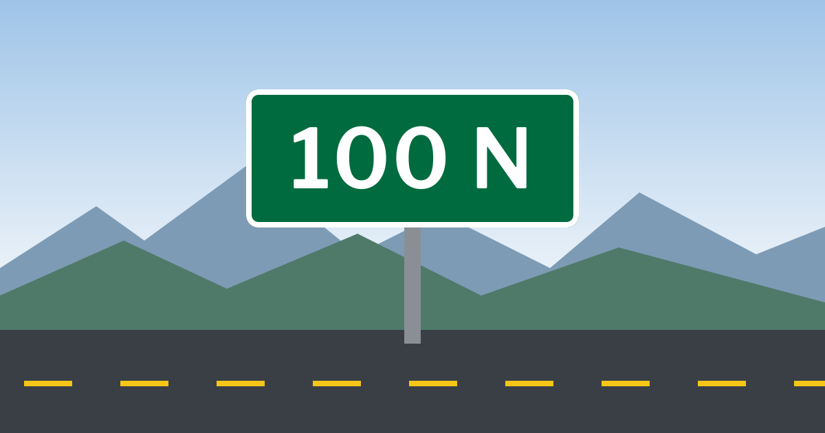 Street sign: 100 N