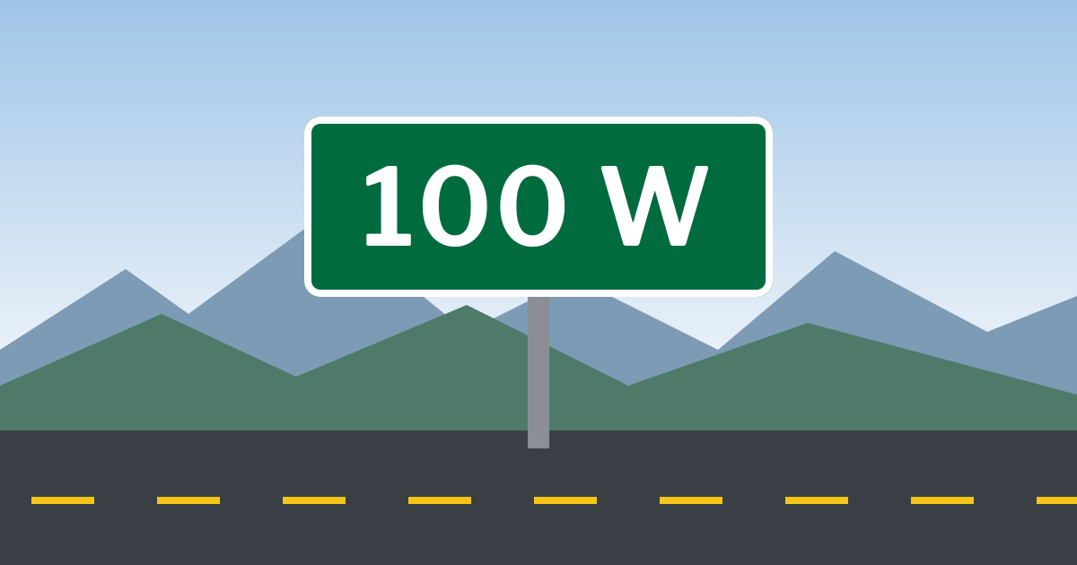 Street sign: 100 W