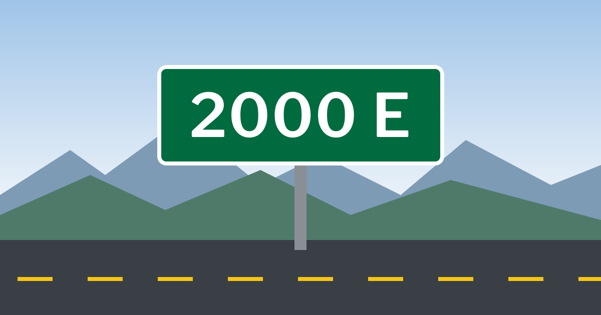 Street sign: 2000 E