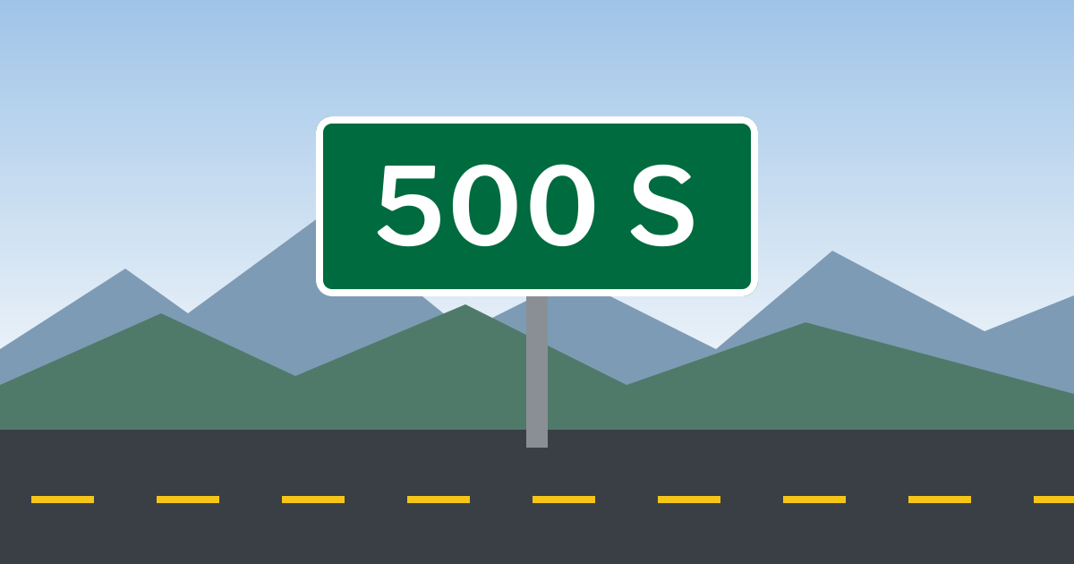 Street sign: 500 S