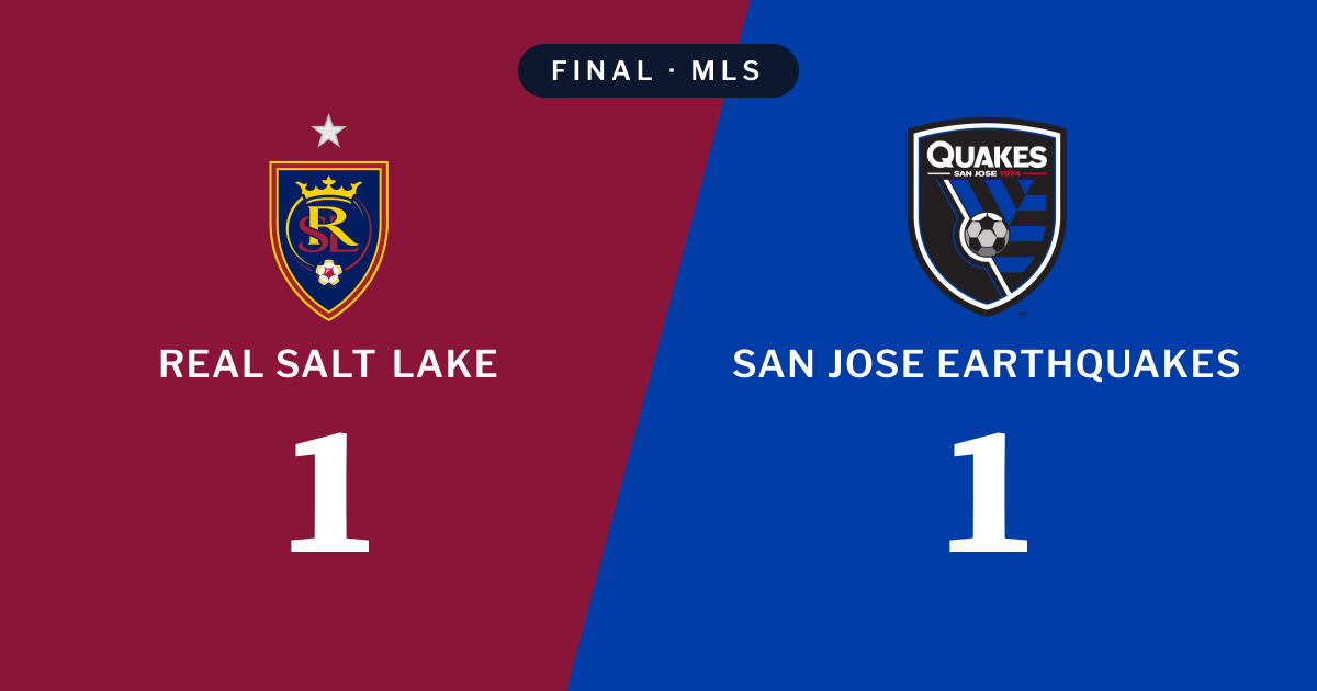 Final score: Real Salt Lake 1, San Jose Earthquakes 1