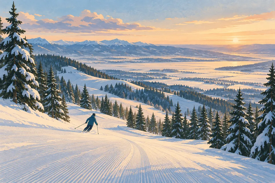 Winter illustration for the Cherry Peak Resort guide