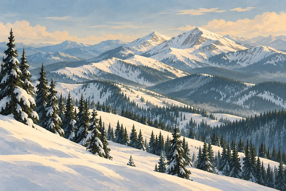 Winter illustration for the Eagle Point Resort guide